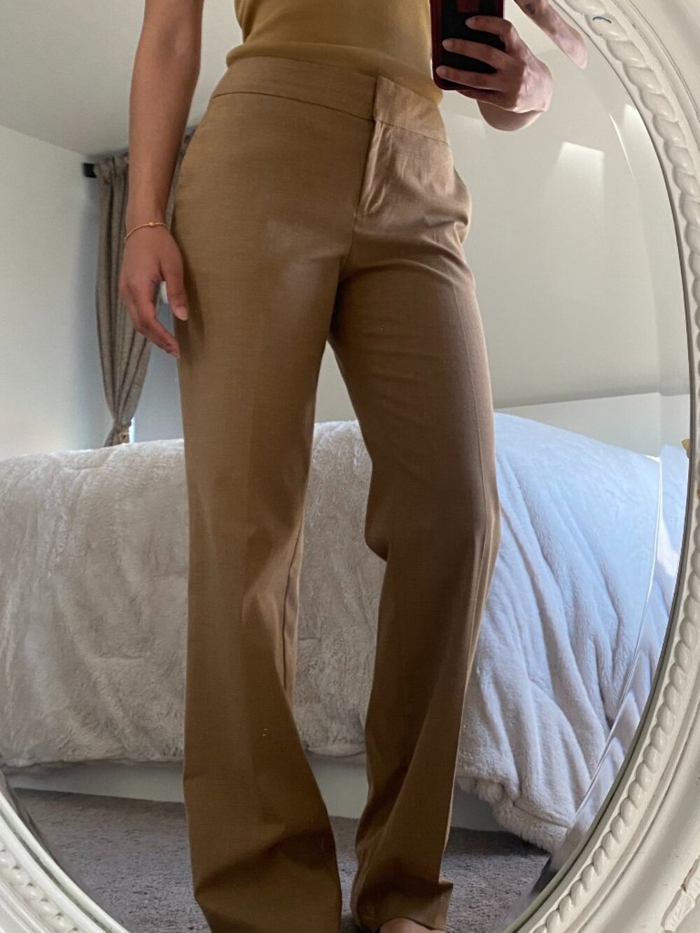 Liz Claiborne Jackie Tan Brown Dress Pants Straight Leg Mid Rise Womens Size 4